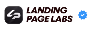 Landing Page Labs logo with a verified blue checkmark badge